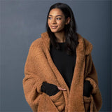 DEMDACO Sherpa Camel Hooded Wrap with Fitted Wrist