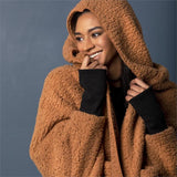 DEMDACO Sherpa Camel Hooded Wrap with Fitted Wrist