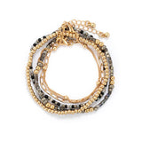 DEMDACO Sand Gold Bracelet Set of 5 - Bracelet 7in, Beaded Bracelet 2.5in