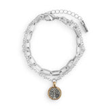 DEMDACO Layered Cross Prayer Silver Bracelet - 7in