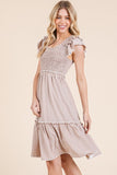 Lime N Chili Ruffle Smock Dress