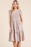 Lime N Chili Ruffle Smock Dress