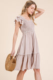 Lime N Chili Ruffle Smock Dress