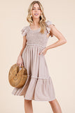Lime N Chili Ruffle Smock Dress