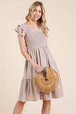 Lime N Chili Ruffle Smock Dress