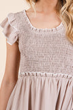 Lime N Chili Ruffle Smock Dress