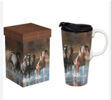 Running Horse 17 oz Travel Mug in Gift Box